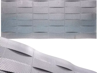 perforated metal panel N12 3D model 3D model