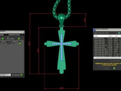 High Cross Pendant Light Gold 18K 3CP005 3D print model