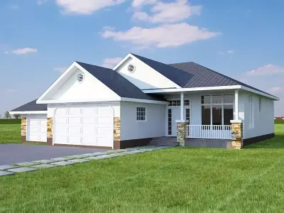 Family house 3D model 3