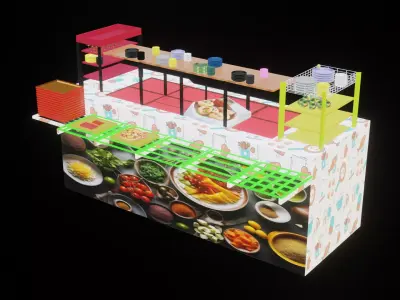 Canteen Equipment Low-poly 3D model