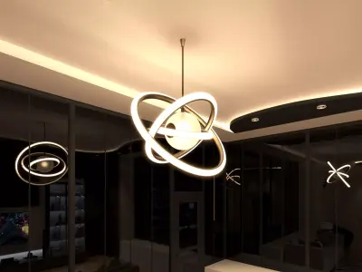 Chandelier pendant light with star 3D model