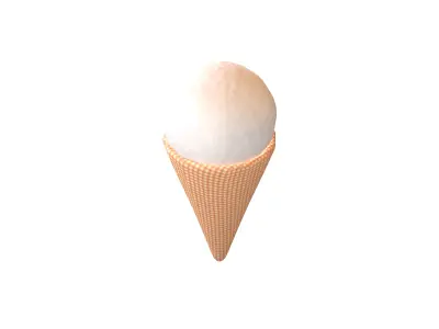 Ice Cream Cone v2 001 Low-poly 3D model