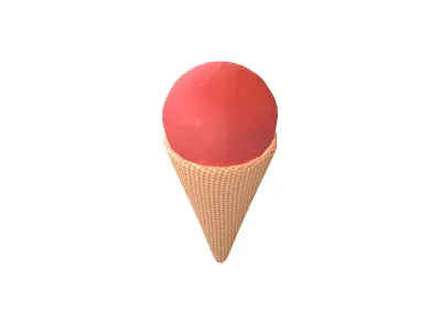Ice Cream Cone v2 003 Low-poly 3D model