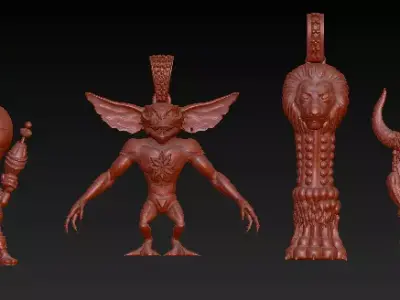   Mythical Character Pendant Collection 3D Printable Jewelry Set 3D print model