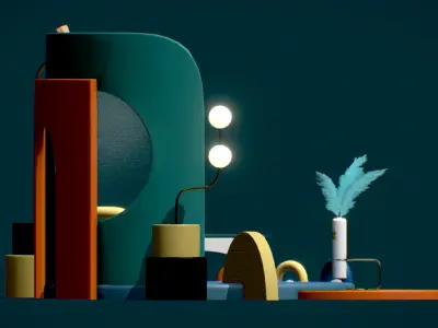 Colorful Room Low-poly 3D model