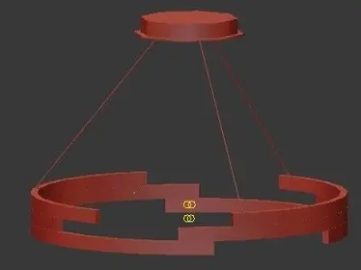 Untitled wooden pendant light with circular shape 3D model