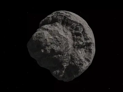 Asteroid Pack - 5 Unique Asteroids- Rocky Ice and Ore Variations Low-poly 3D model