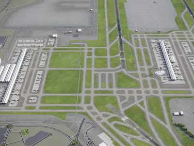 Madrid - Barajas Airport - MAD Low-poly 3D model