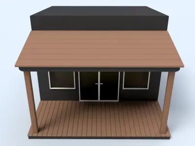 Cartoon Remote House - Animated Low-poly 3D model