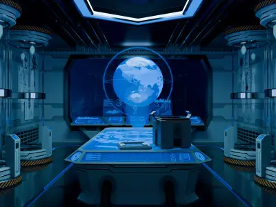 Sci-Fi Laboratory Asset Low-poly 3D model