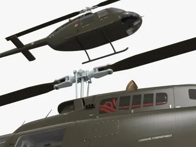  Bell 206 JetRanger Helicopter Italian Army Green 