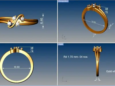 Women Ring  Render 3dm STL OBJ FBX Details 3D print model 267