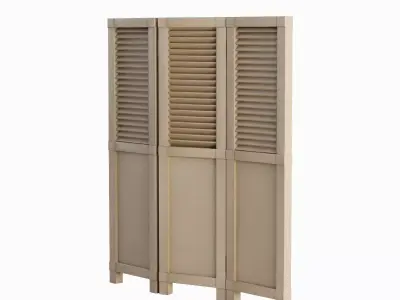 Foldable Room Screen 01 Low-poly 3D model