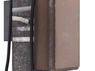 Concrete Power Line Pole with Transformer 3D model