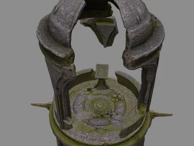 old temple Low-poly 3D model