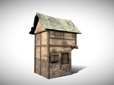 Medieval House Low-poly 3D model