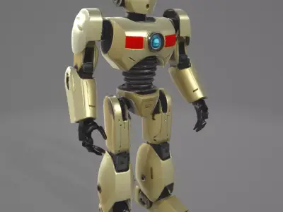Decorative Futuristic Robot - High-Quality for Renders Low-poly 3D model