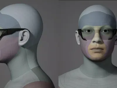 Futuristic Sunglasses Low-poly 3D model