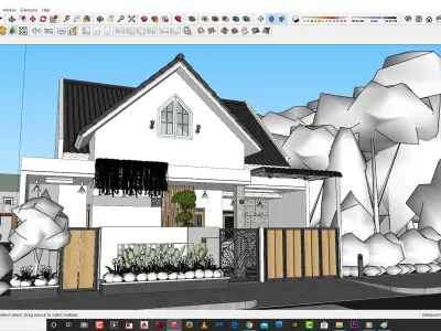 Sketchup enscape exterior and interior  ready for animation 3D model