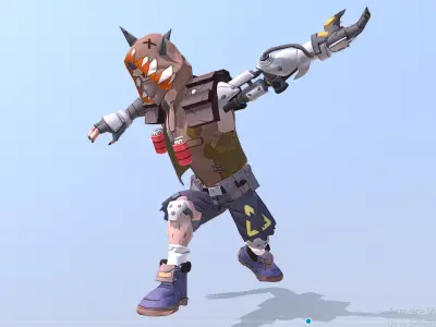 Cabal Warrior Cyborg Combatant Double Side Slam Attack 3D model