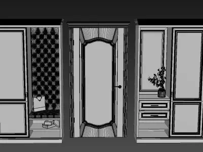 Wardrobe White and door 3d model 3D model