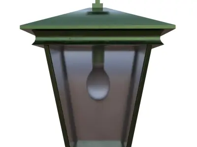 Green Antique Ornamental Street Lamp Low Poly PBR Low-poly 3D model