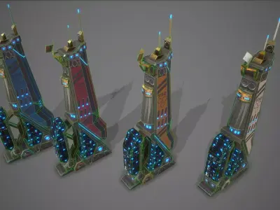 Sci-Fi Building-12 Low-poly 3D model