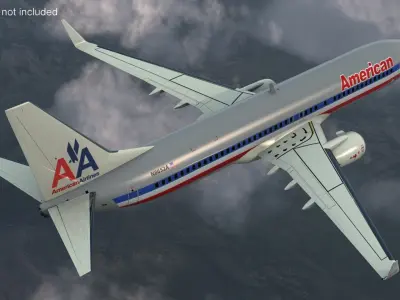  American Airlines Boeing 737-800 with Interior Rigged 