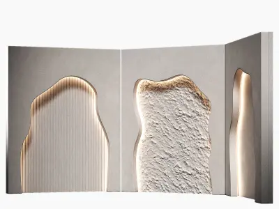 Niche recess in the wall with lighting Wavy doorways 3D model