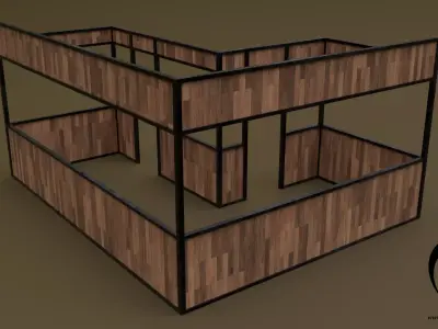 Stall stand 16 R Low-poly 3D model