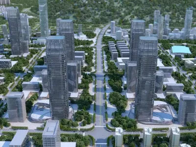 3D model Urban Architecture Block Landscape Animation 3D model 3D model