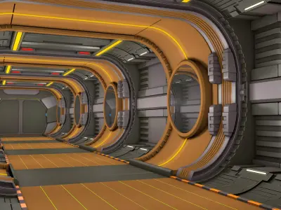 Sci Fi Corridor Spaceship 3D model