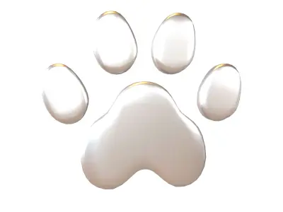 Dog Paw Print v1 004 Low-poly 3D model