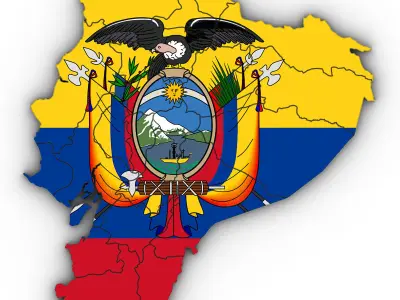 3d Political Map of Ecuador 3D model 3D model