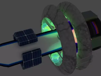 The concept of the spaceship of the future 3D model