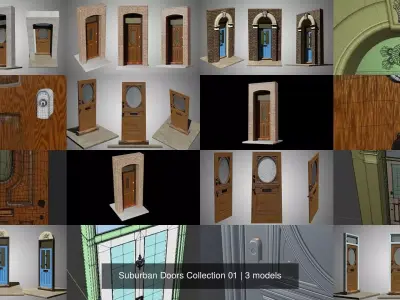 Suburban Doors Collection 01 3D Model Pack
