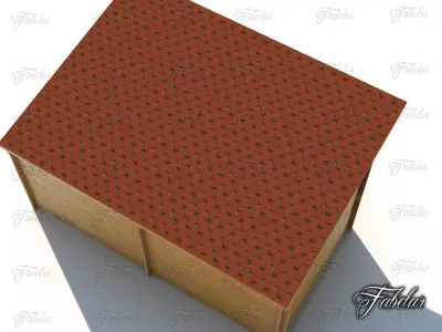 Stables wooden shed with roof Low-poly 3D model