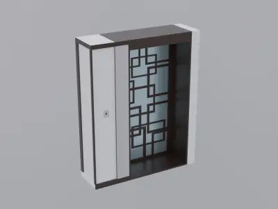 Japanese Inspired Doorway Low-poly 3D model