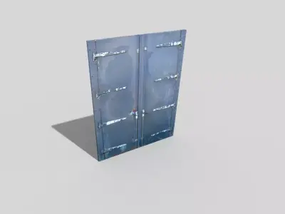 low poly door metal Low-poly 3D model