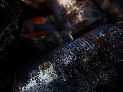 Garbage rusty Pepsi Can Low-poly 3D model