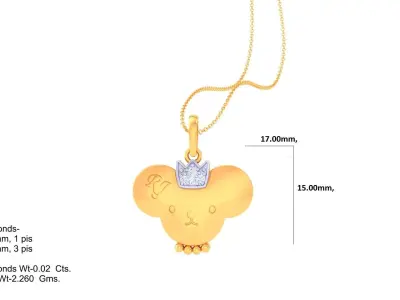 Kids Cartoon with Crown Pendants 3dm STL OBJ FBX Renders Details 3D print model