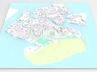 The island of Murano Venice Italy  3D model