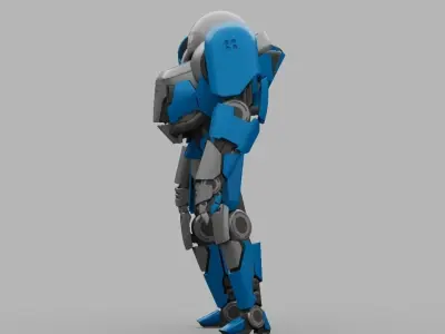 COMBAT DROID IONOS rigged character 3D model