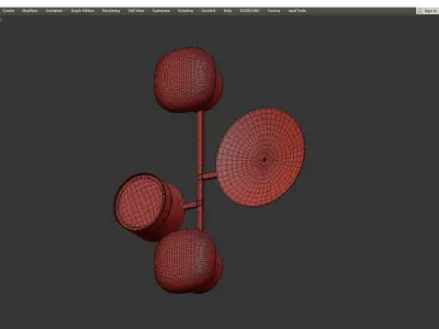 SHIELD SCONCE Low-poly 3D model