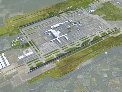 Xi an Xianyang International Airport Low-poly 3D model