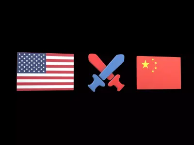 USA VS China War Icon v1 001 Low-poly 3D model