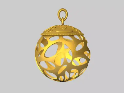 Gold Pendant Spherical 3D model