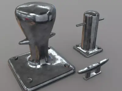 Bollard Cleat Low-poly 3D model