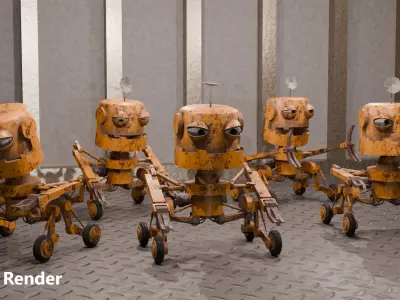 MARCO Service Bot Low-poly 3D model