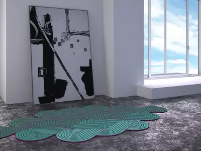 Tresse rug with coffee cup 3D model